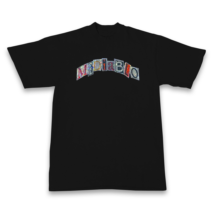 Mediablo rhinestone T-Shirt (black)